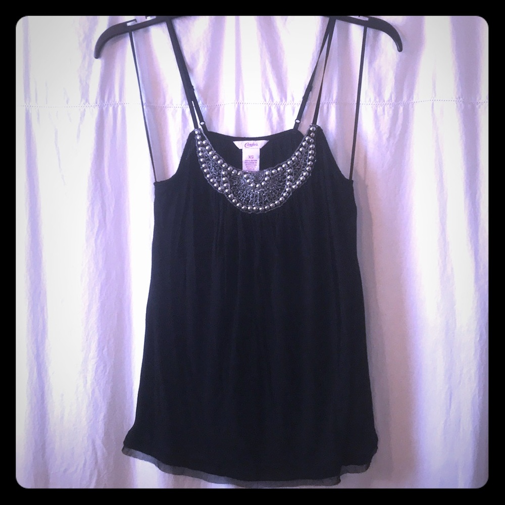 Candie’s Tank with Silver Detail Neckline
